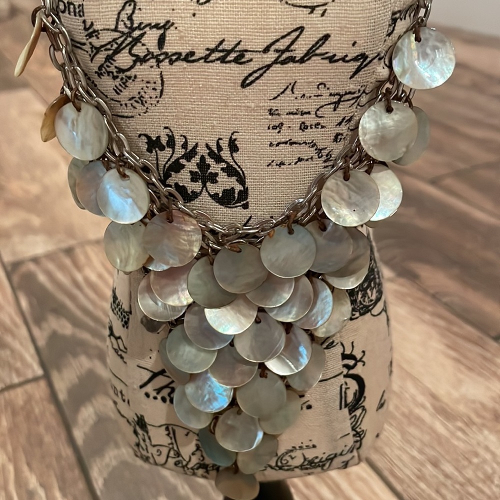 Abalone statement necklace with matching earrings